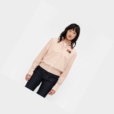 Aigle A Classiche Collar Long Sleeves Seersucker Camicie Donna Corallo | SWI-239751
