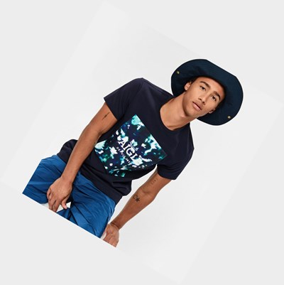 Aigle A Sleeves Tee Shirt With Dry Fast Function Magliette Uomo Blu Marino | GQE-869341