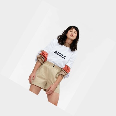 Aigle Technical Magliette Donna Bianche | GIO-186372