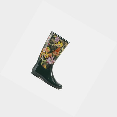 Aigle The Modern And Feminine Printed Stivali da Pioggia Donna Fiori Nere | PDT-873642